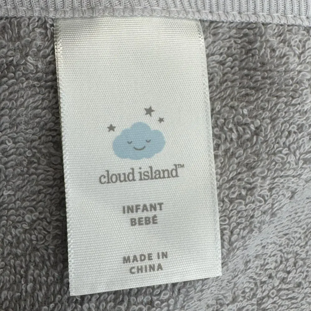 Cloud Island Baby‎ Hooded Towel Gray Elephant 30x30 Cotton Terry Bath Wrap NEW